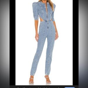 Retrofete Light Blue Denim Jumpsuit